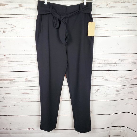 Halogen Pants - Halogen waist tie black tapered leg pants size 10